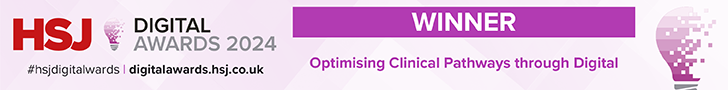 HSJ Digital Awards 2024 Winners Banner for 'Optimising Clinical Pathways through Digital'